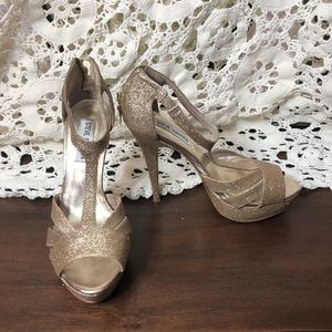 Gold Glitter Steve Madden Heels